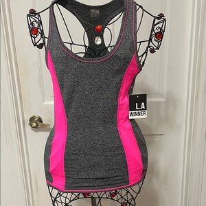 🪅🪅🪅3 for 12$🪅🪅🪅Women's Gray and Pink Tank Top-Small